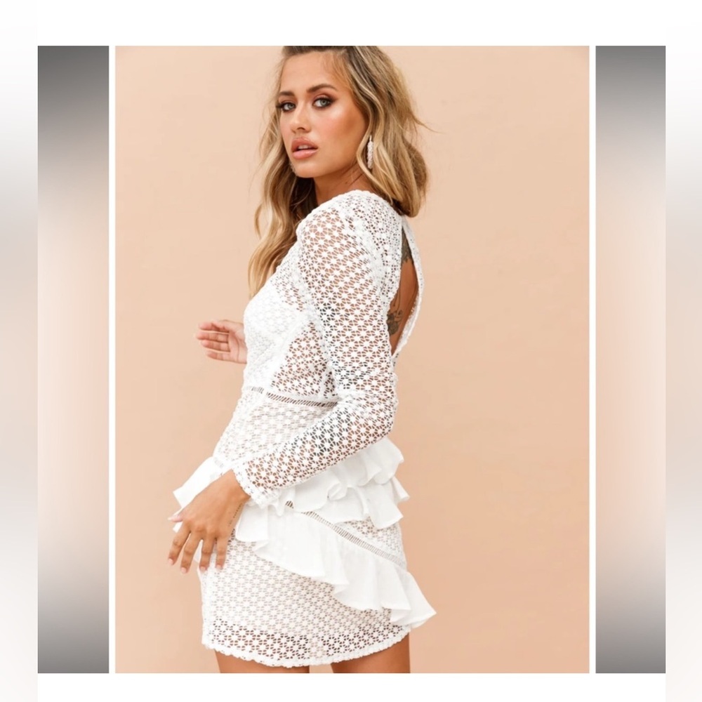 Sage + Paige White Lace Dress Dreaming of April Size Small Bachelorette Bridal